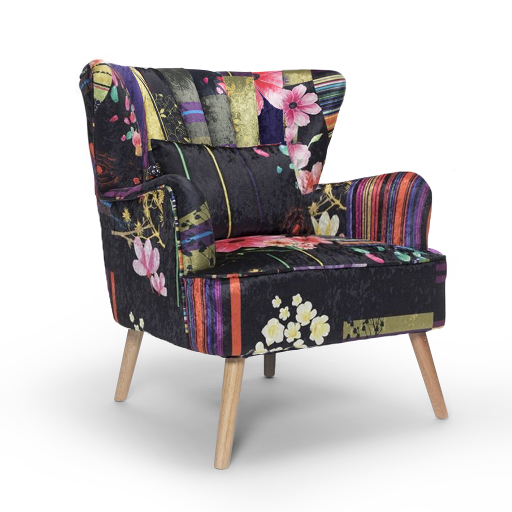 fabric-black-patchwork-abigail-accent-wingback-chair-with-footstool