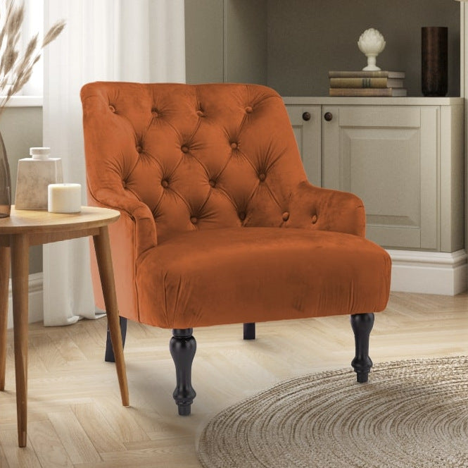 Orange pattern accent chair discount