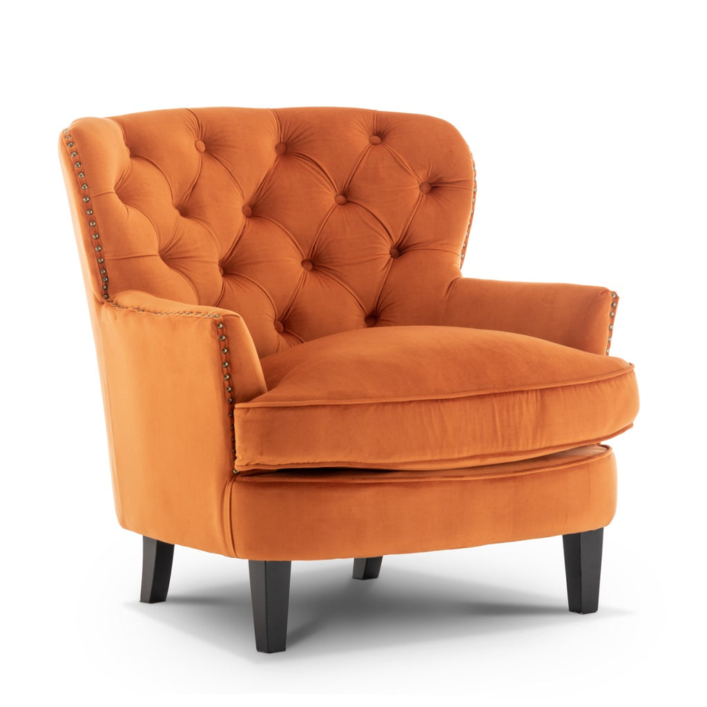 velvet-orange-buttoned-ava-accent-chair