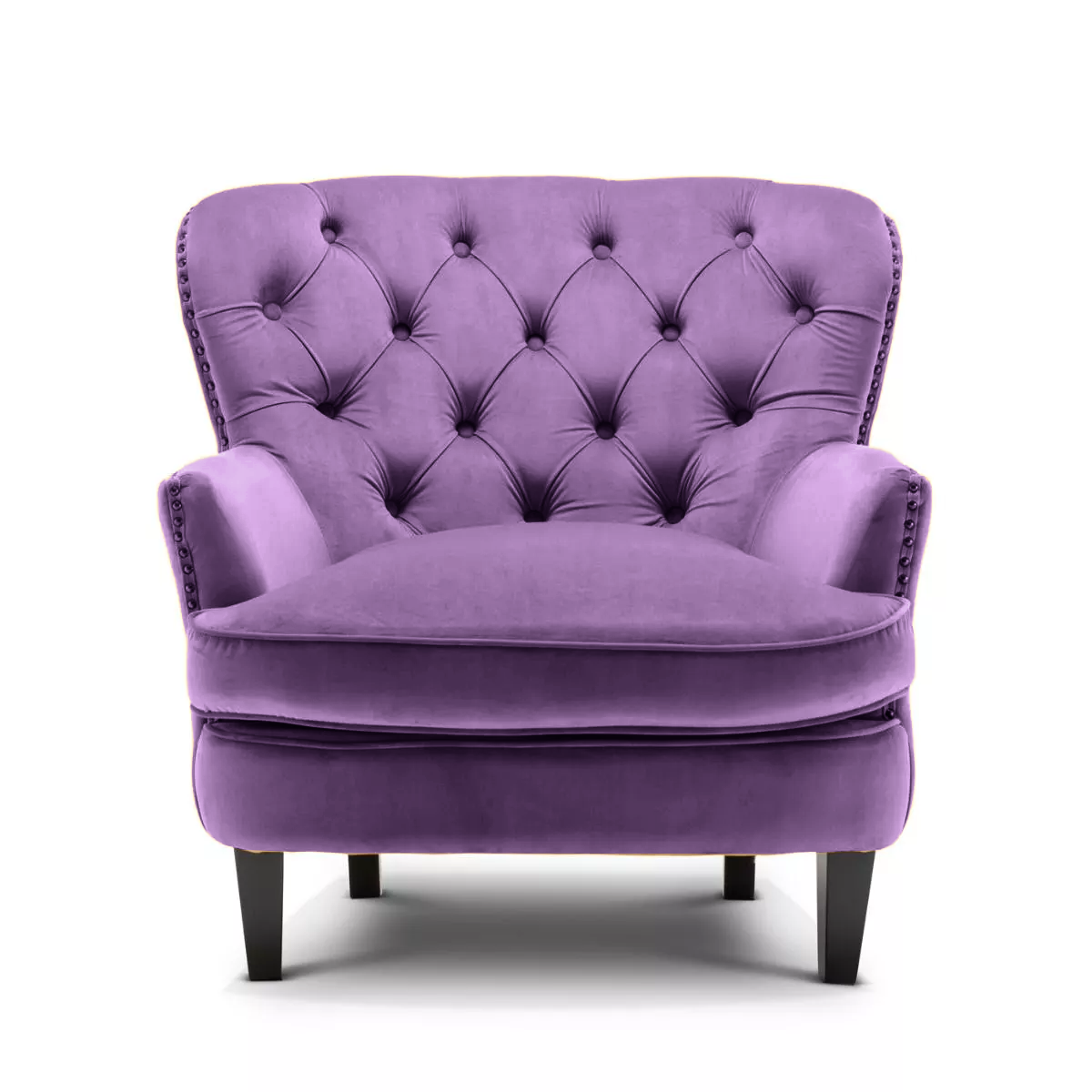 Velvet Purple Buttoned Ava Accent Chair Stunning Chairs