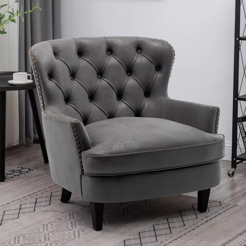 Leather grey chair sale