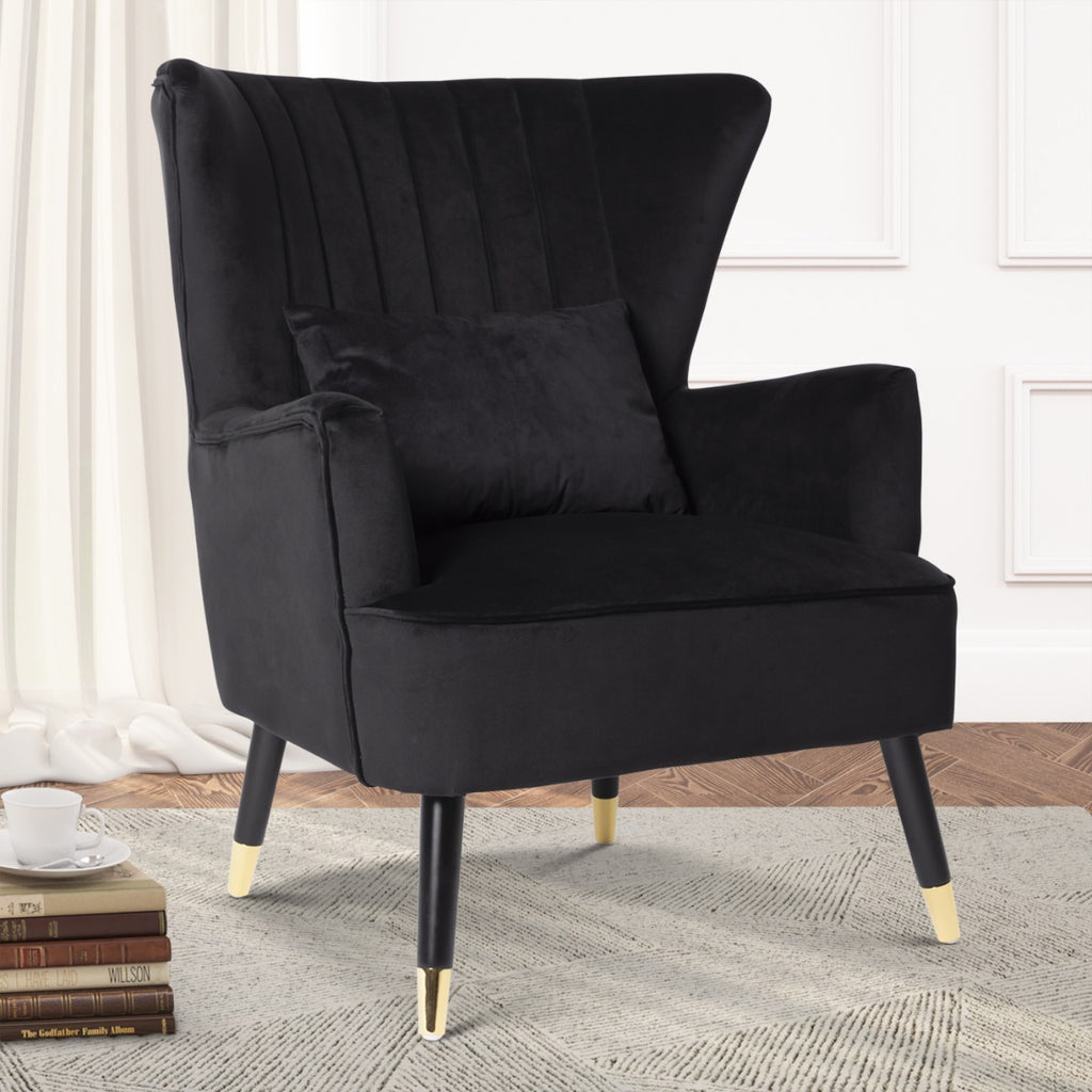 Black Accent Chairs - Velvet Fabric | Quick Delivery – Stunning Chairs