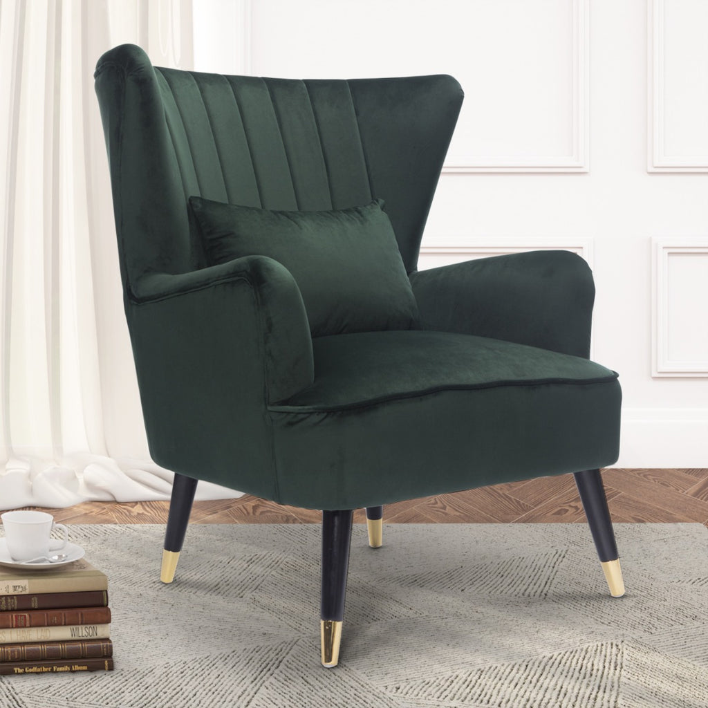 velvet-bottle-green-camila-accent-wingback-chair