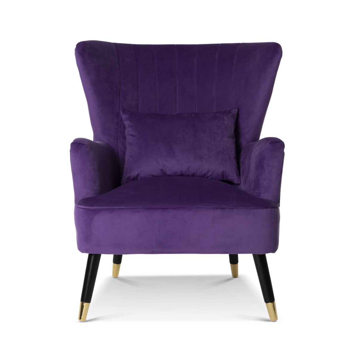 Velvet Purple Camila Accent Wingback Chair – Stunning Chairs