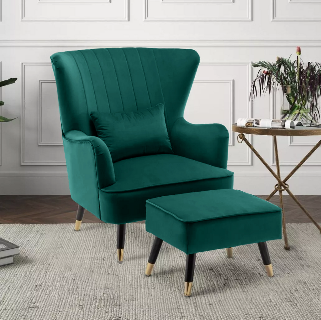 Green Accent Chairs Emerald Sage Dark Green Armchairs