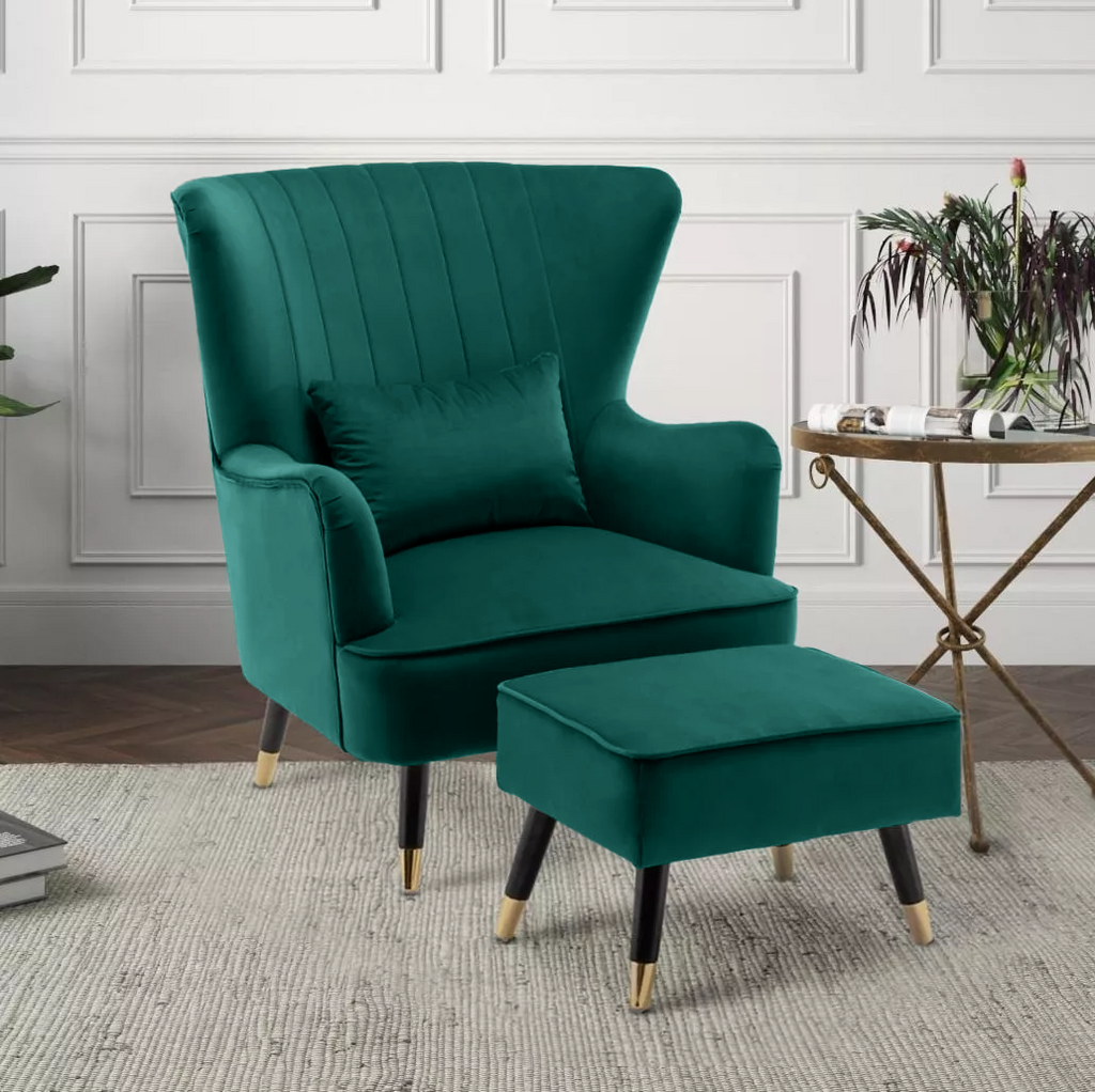 velvet-emerald-green-camila-accent-wingback-chair-with-footstool