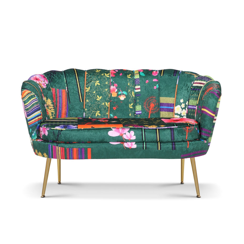 fabric-green-patchwork-2-seat-daisy-accent-chair
