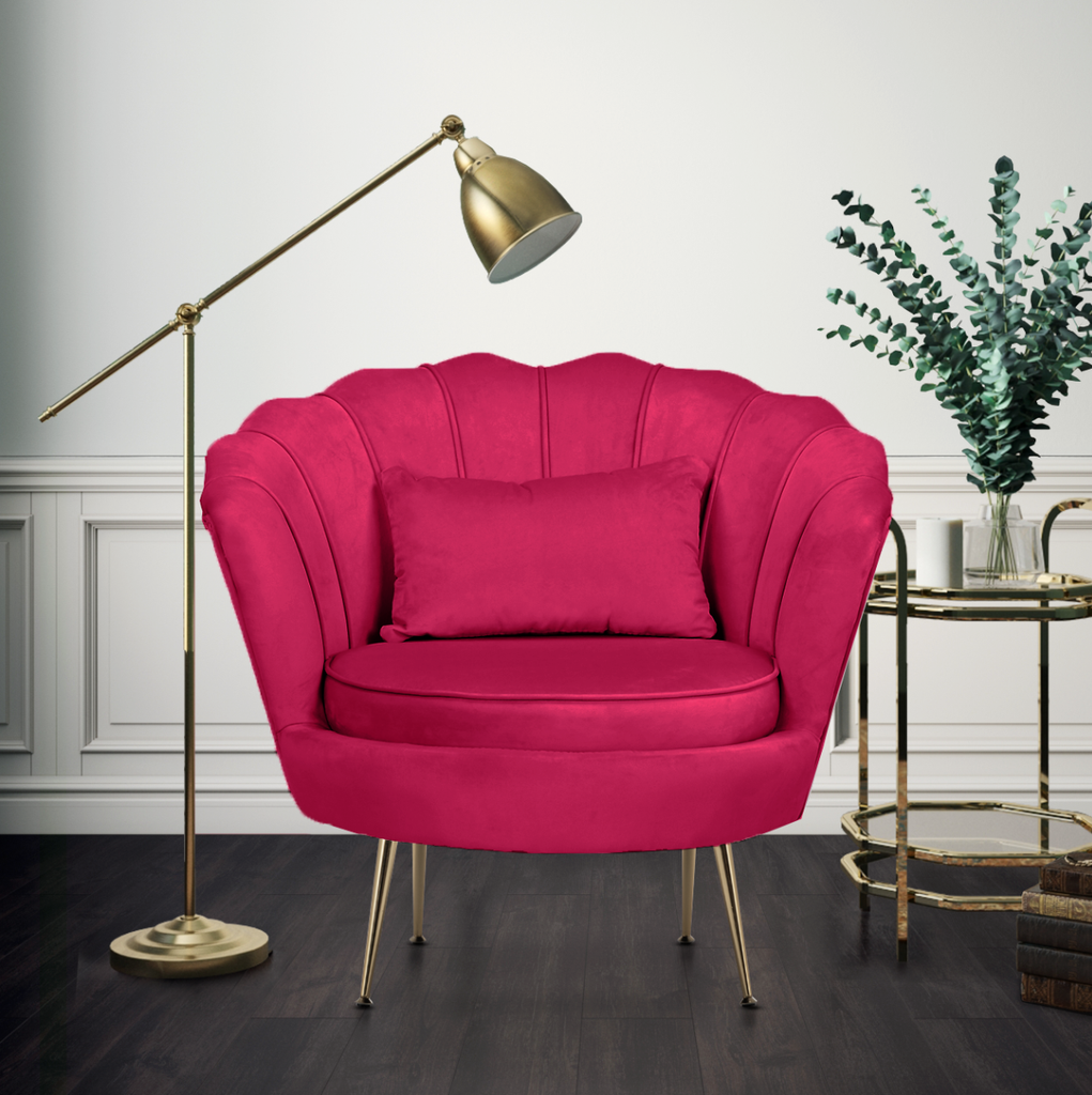 velvet-dark-pink-daisy-accent-chair