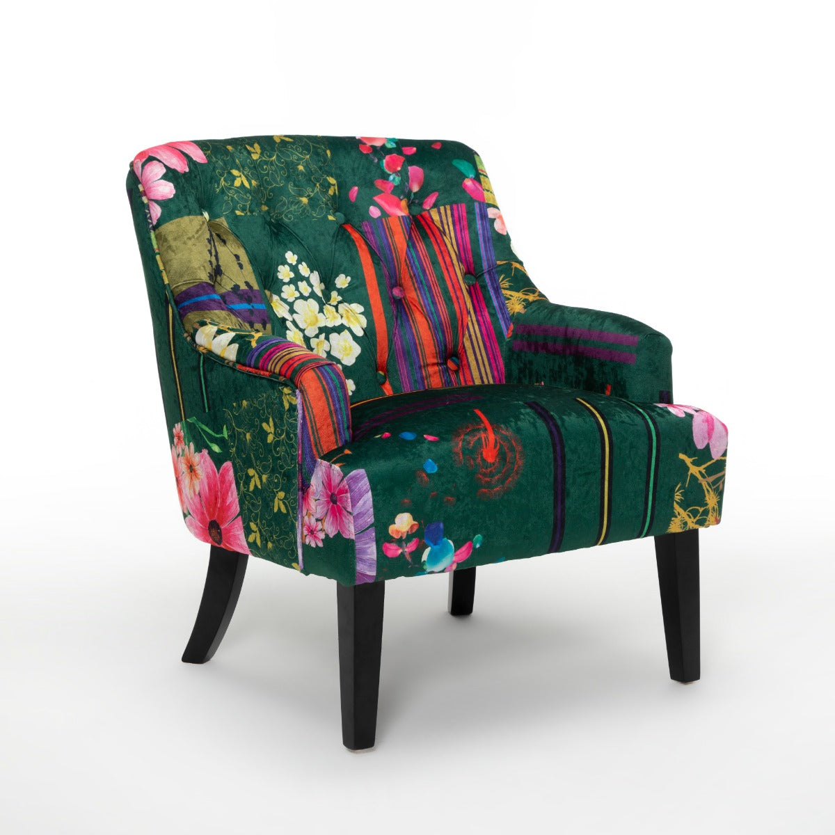 Small Patchwork Chair Fabric Green Patchwork Lydia Accent Chair – Stunning Chairs