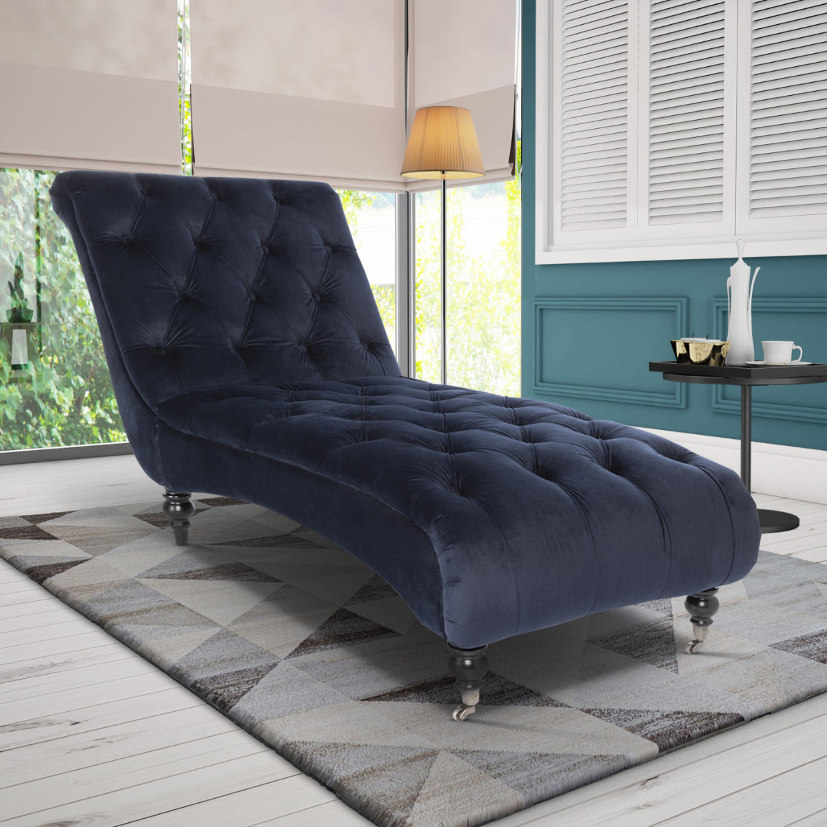Velvet Chaise All Modern Chaise Lounge Velvet Navy Blue Layla