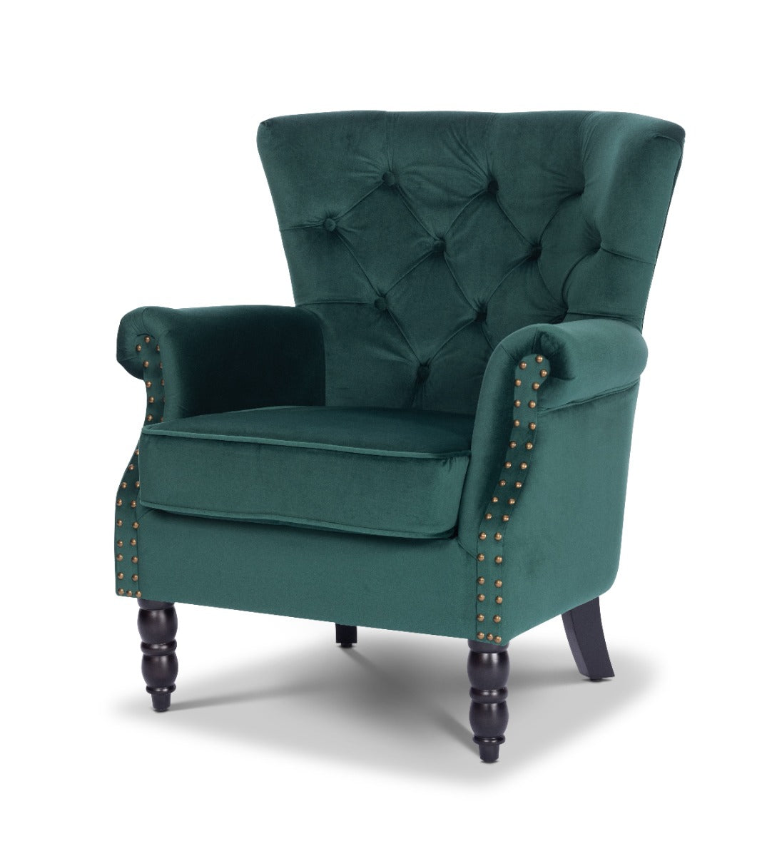 Emerald green leather shop chair