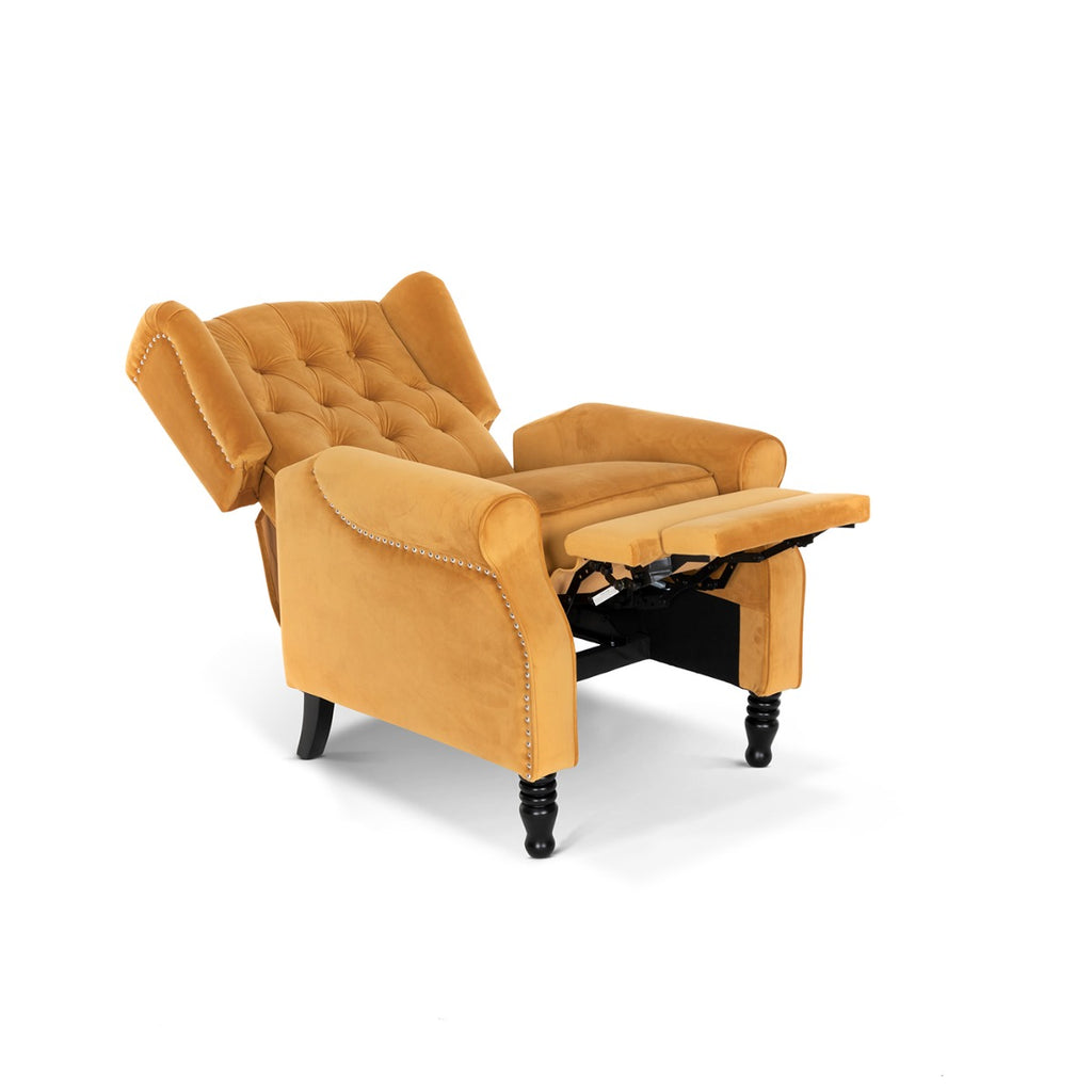 Velvet Gold Marianna Recliner Wingback Chair – Stunning Chairs