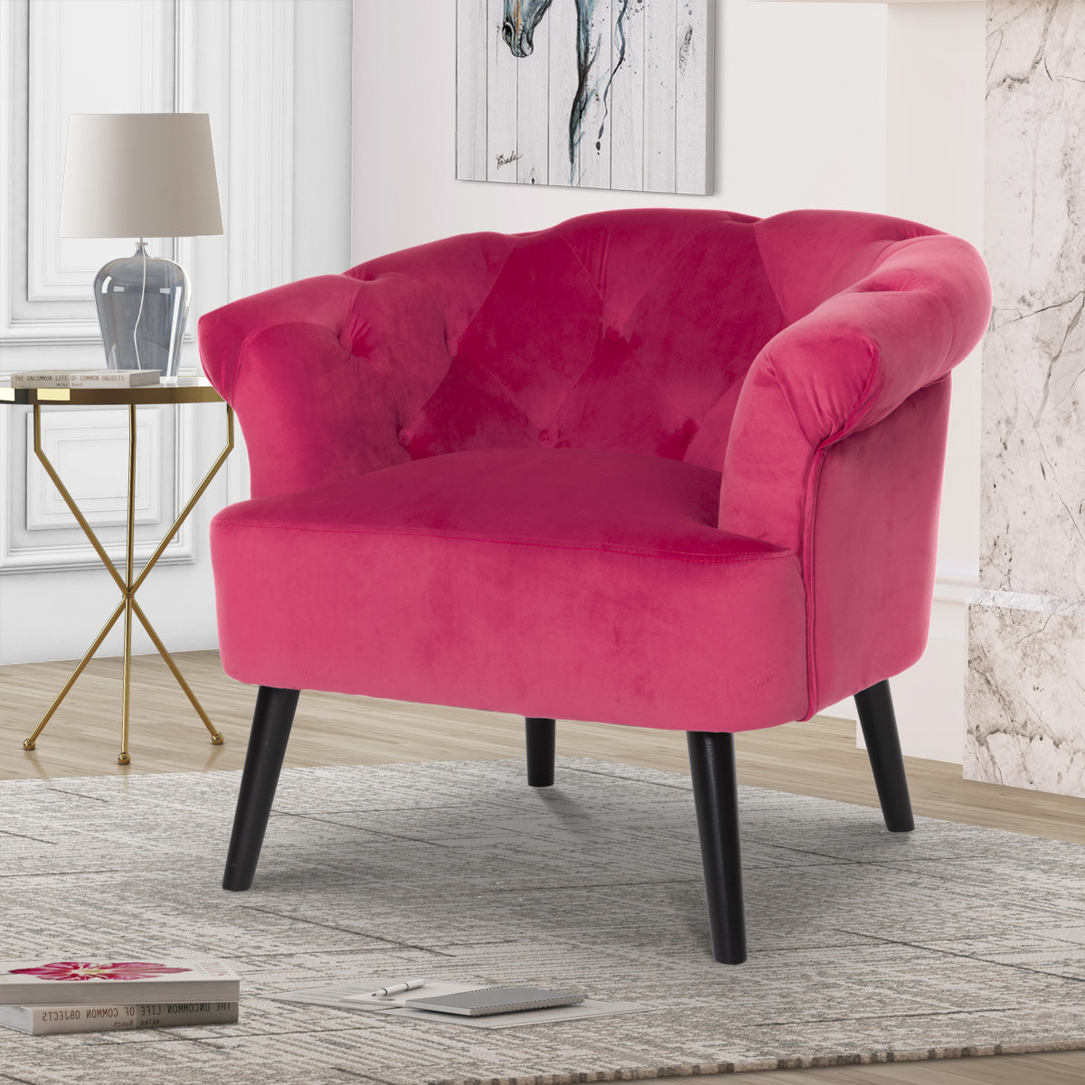 Velvet Dark Pink Sara Accent Chair Stunning Chairs