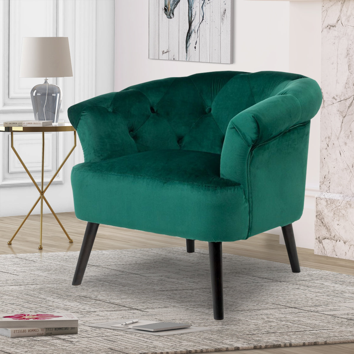 Teal green 2024 velvet chair