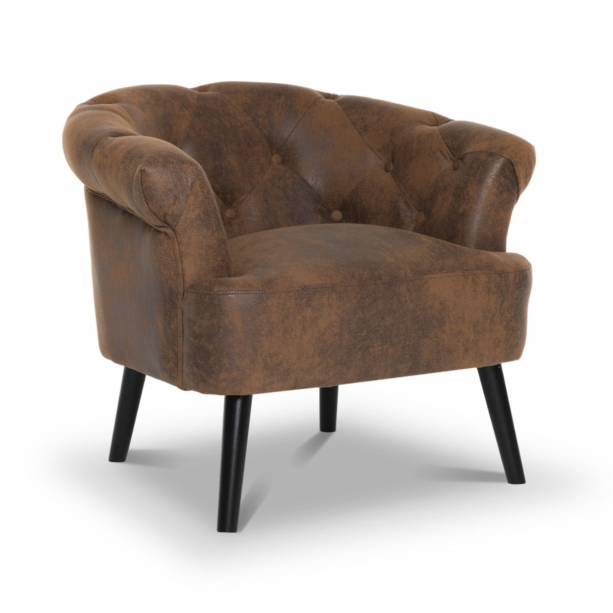 Leather Air Suede Brown Sara Accent Chair