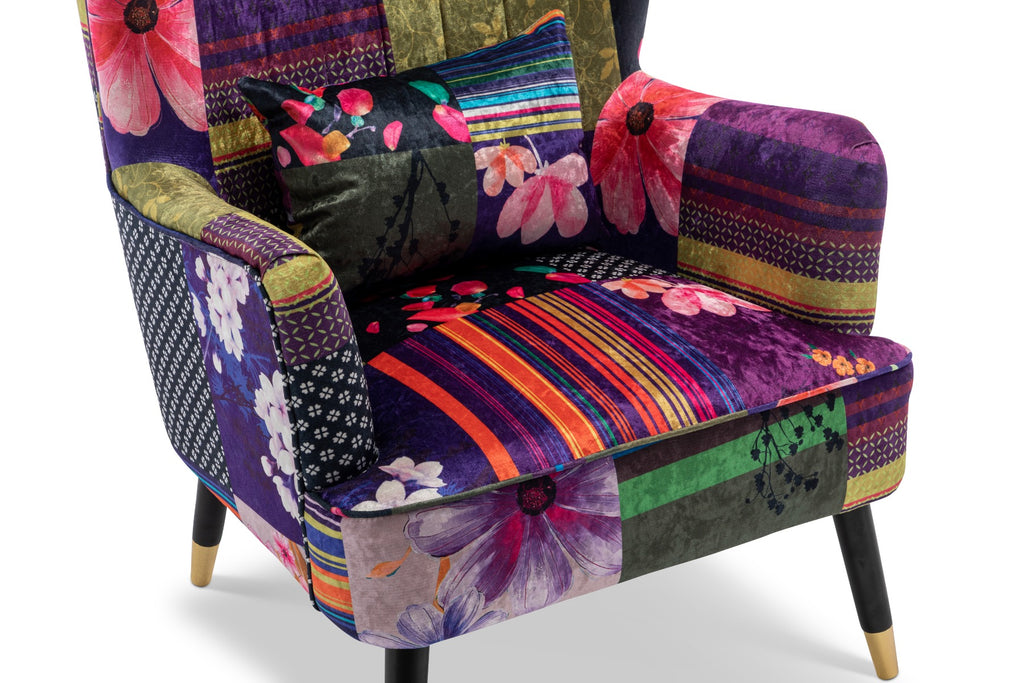 fabric-patchwork-victoria-accent-wingback-chair-with-footstool