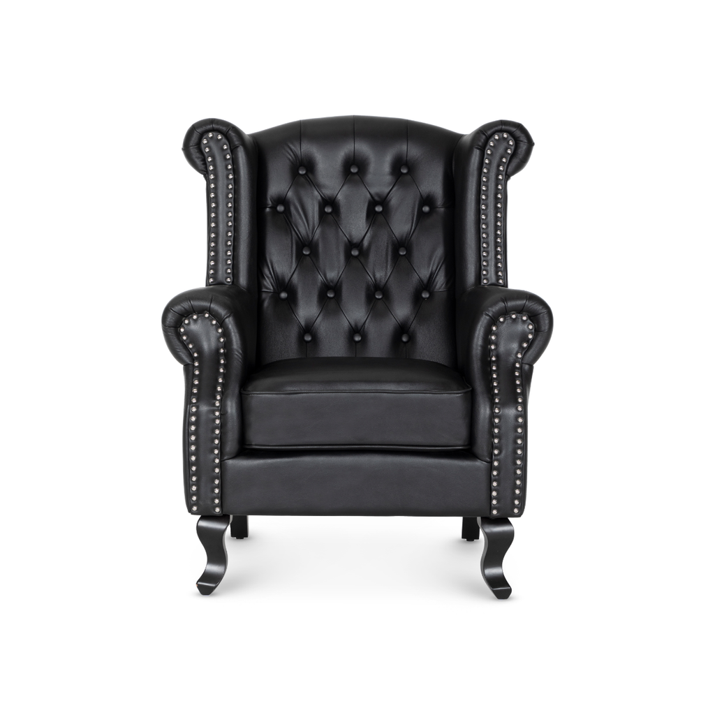 faux-leather-balmoral-wing-back-chair-with-buttons-black